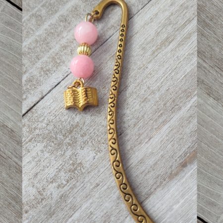 Pink and Gold Metal Bookmark (Gold)